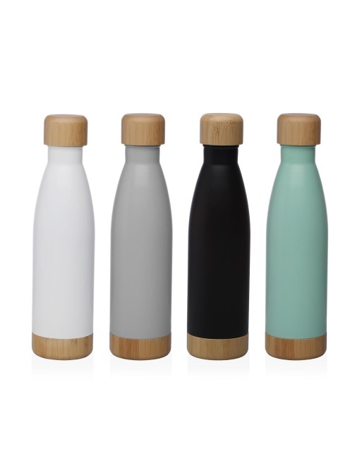 FLACON DE 500 ML EN ACIER INOXYDABLE BLANC MAT