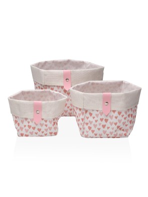 LOT DE 3 PANIERS CARRÉS MODÈLE CUORE