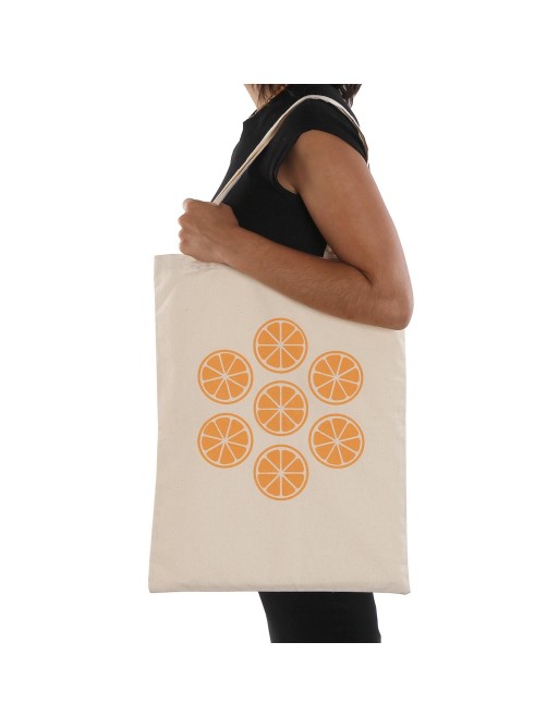 WHITE SHOPPING BAG MODEL ORANGES