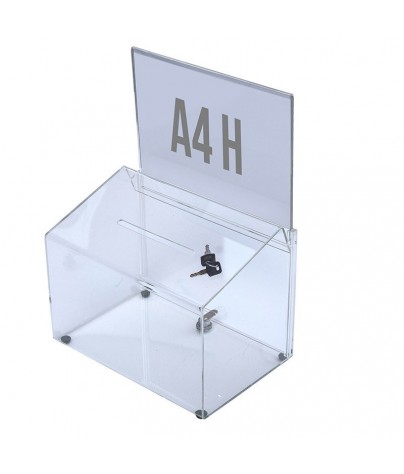 Suggestion box with support for A4H poster and lock