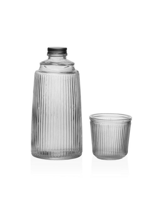 BOTELLA CON VASO DE CRISTAL MODELO LISTADO