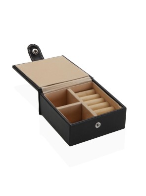 JEWELRY BOX WITH TWO COMPARTMENTS MODEL BLACK