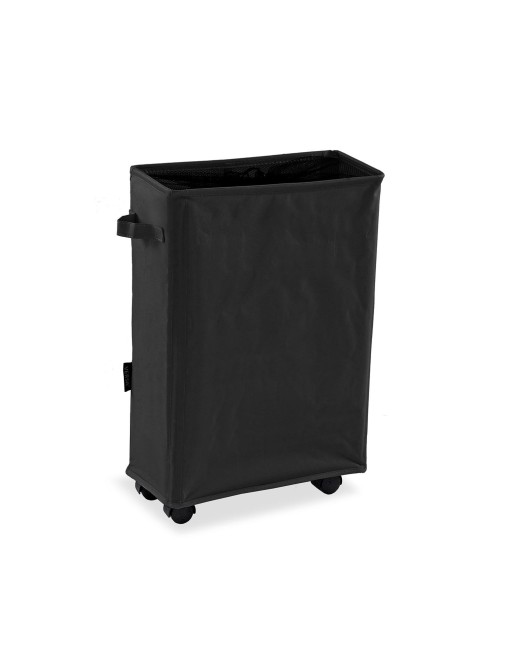 CESTO PARA LA ROPA ALARGADO CON CUBIERTA DE MALLA COLOR NEGRO