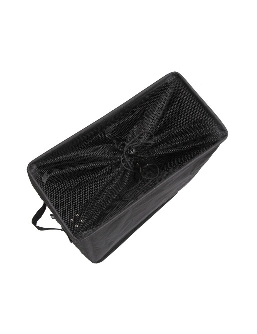ELONGATED LAUNDRY BASKET WITH BLACK MESH COVER