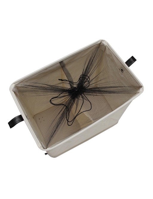 LAUNDRY BASKET WITH TWO COMPARTMENTS BEIGE COLOR