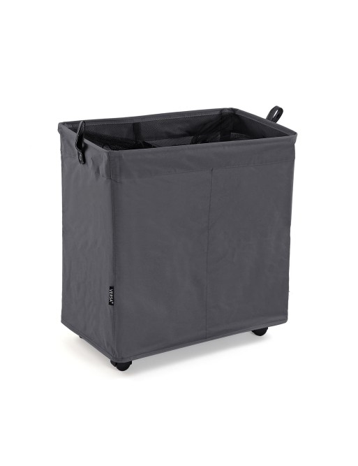 LAUNDRY BASKET WITH TWO COMPARTMENTS DARK GRAY COLOR