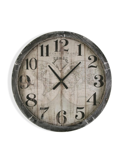 HORLOGE MURALE MODÈLE MONDIAL 76,5 CM EN BOIS