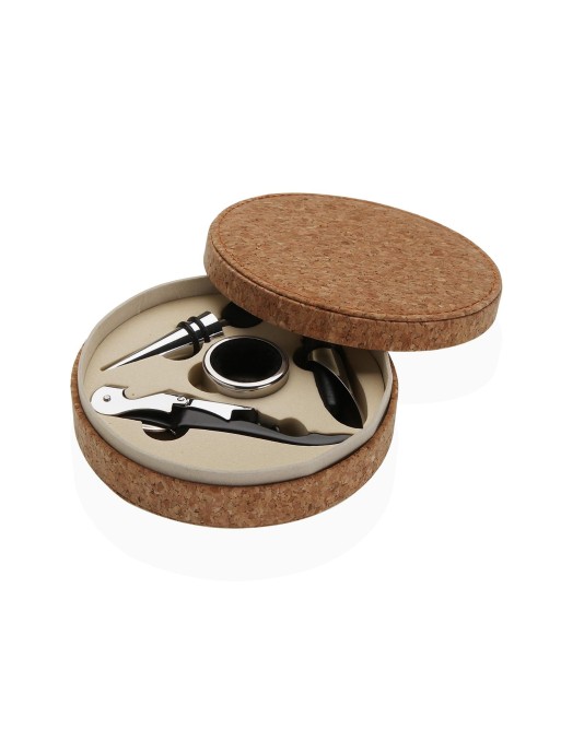 SET DE VINO CON 4 ACCESORIOS MODELO ROUND