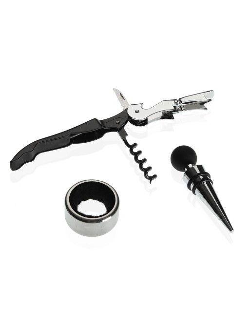 SET PARA VINO CON 3 ACCESORIOS MODELO CAJITA