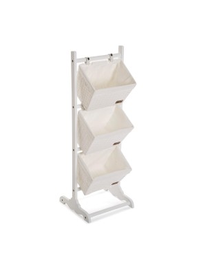 BATHROOM FURNITURE WITH 3 BASKETS IN WHITE COLOR