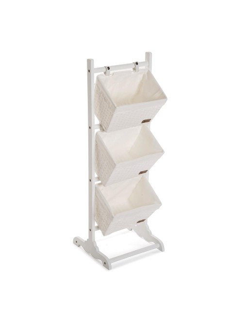 BATHROOM FURNITURE WITH 3 BASKETS IN WHITE COLOR