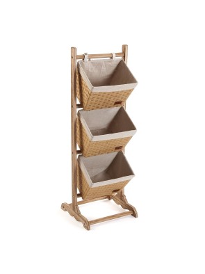 BATHROOM FURNITURE WITH 3 LIGHT BROWN BASKETS