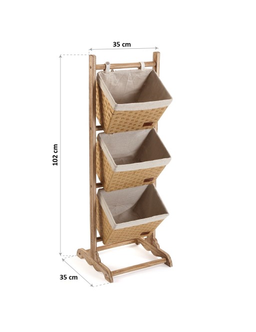 BATHROOM FURNITURE WITH 3 LIGHT BROWN BASKETS BATHROOM FURNITURE WITH 3 LIGHT BROWN BASKETS