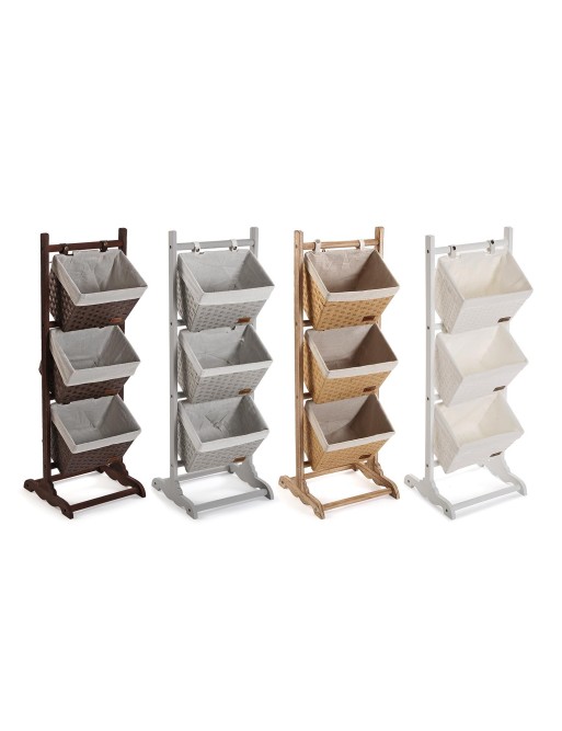 MEUBLES DE SALLE DE BAIN AVEC 3 PANIERS MARRON CLAIR MEUBLES DE SALLE DE BAIN AVEC 3 PANIERS MARRON CLAIR