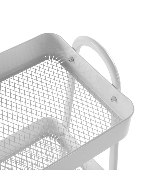 METAL CART WITH 3 SHELVES AND WHEELS WHITE TOWER MODEL