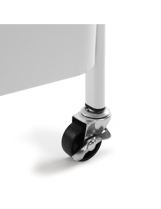 METAL CART WITH 3 SHELVES AND WHEELS WHITE TOWER MODEL