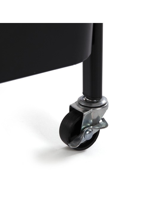 CHARIOT DE CUISINE MÉTALLISÉ NOIR AVEC 3 ÉTAGÈRES