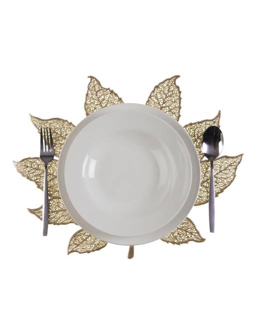 SALVAMANTEL O MANTEL UNITARIO MODELO HOJA DORADO