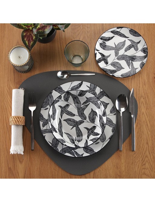 NAPPERON OU NAPPE UNITAIRE GRIS MODÈLE EKI