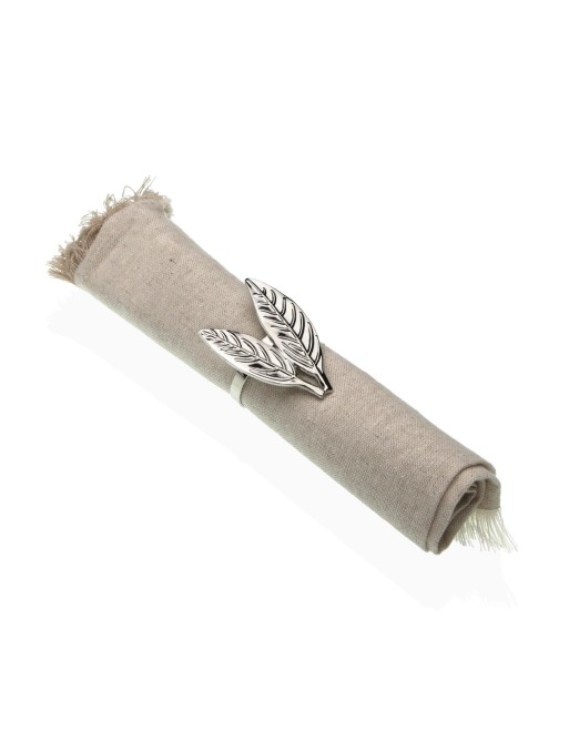 PORTE-SERVIETTE MODÈLE DEUX FEUILLES D’ARGENT