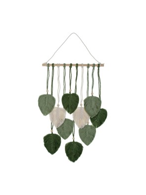 DECORACIÓN DE PARED MODELO HOJAS EN MACRAMÉ