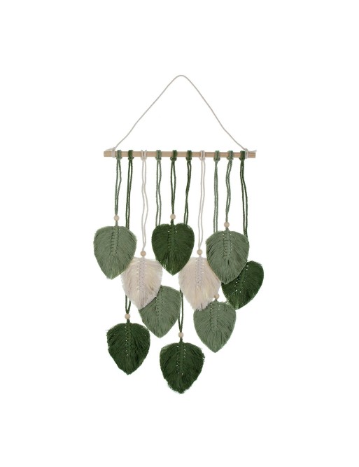 DECORACIÓN DE PARED MODELO HOJAS EN MACRAMÉ