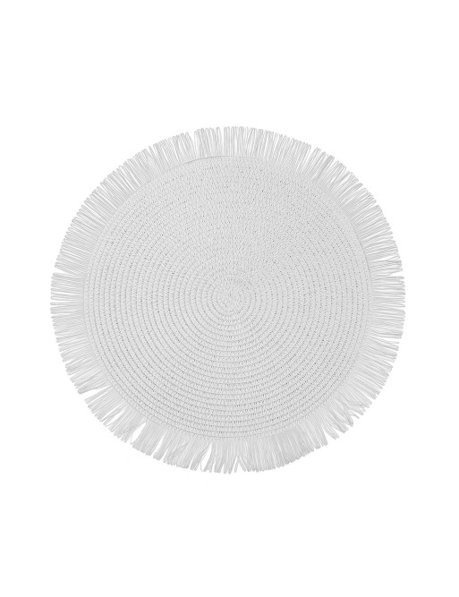 PLACEMAT OR SINGLE TABLECLOTH WITH WHITE FRINGES SPIRAL MODEL