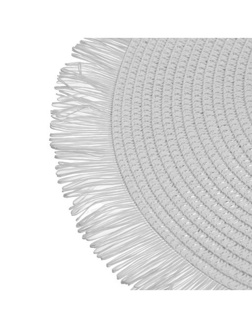 NAPPERON OU NAPPE SIMPLE À FRANGES BLANCHES MODÈLE SPIRALE