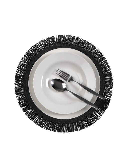 SALVAMANTEL CON FLECOS COLOR NEGRO MODELO SPIRAL