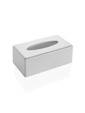 CAJA DE PLASTICO PORTA PAÑUELOS COLOR BLANCA