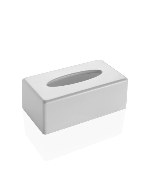 CAJA DE PLASTICO PORTA PAÑUELOS COLOR BLANCA