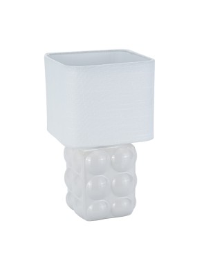 LAMP WITH WHITE BASE AND SQUARE SHADE