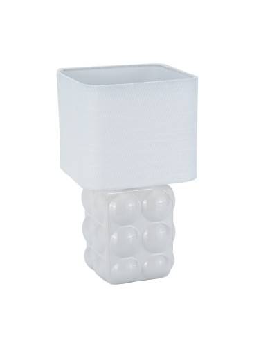 LAMPE AVEC SOCLE BLANC ET ABAT-JOUR CARRÉ