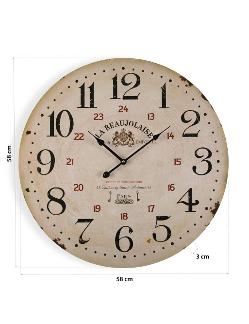 RELOJ DE PARED DE MADERA 58 CM MODELO EMPORTER RELOJ DE PARED DE MADERA 58 CM MODELO EMPORTER