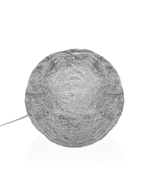 BOLA 3D PLATEADA CON LUZ DE 20 CM MODELO ESTEL