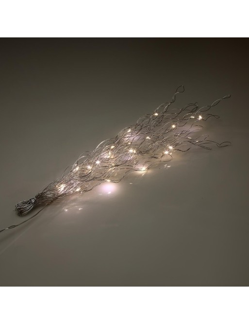 RAMO PLATEADO CON LUCES LED DE 60 CM