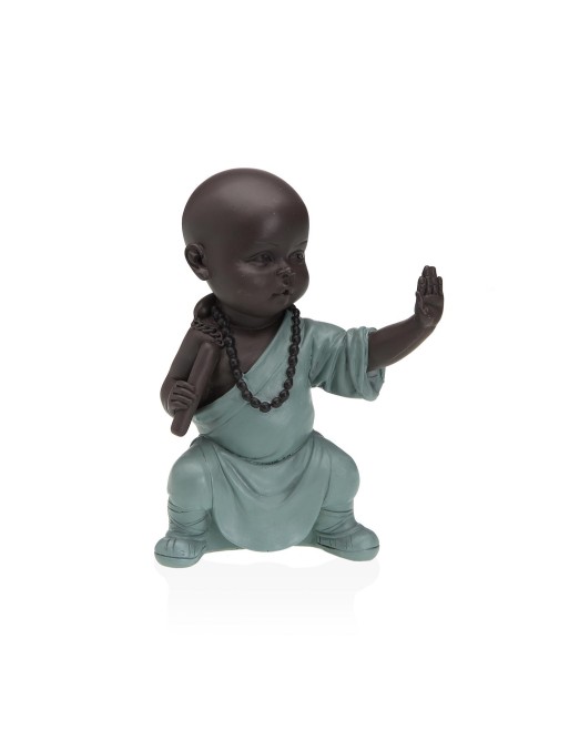 DEKORATIVE FIGUR EINES BUDDHISTISCHEN MÖNCHS MIT NUNCHAKU