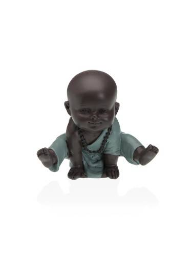 FIGURA DECORATIVA DE MONJE BUDISTA HACIENDO POSTURA DE MEDITACION