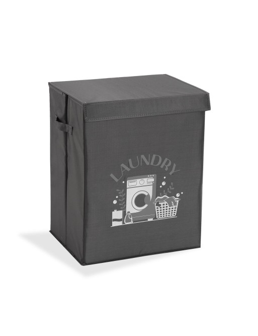 CESTO PARA LA ROPA PLEGABLE COLOR GRIS MODELO LAUNDRY