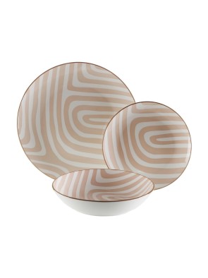 18-PIECE YARIS BEIGE TABLEWARE