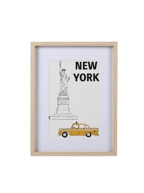 FRAMED WOODEN POSTER 30x40 CM NEW YORK MODEL