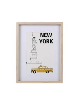 POSTER ENMARCADO EN MADERA 30x40 CM MODELO NEW YORK