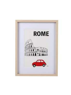 AFFICHE EN BOIS ENCADRÉE 30x40 CM MODÈLE ROME