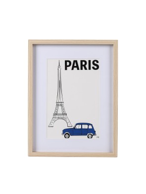 FRAMED WOODEN POSTER 30x40 CM PARIS MODEL