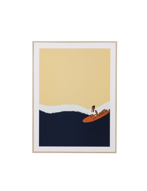 FRAMED WOODEN POSTER 30x40 CM SURF MODEL
