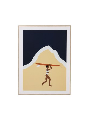 FRAMED WOODEN POSTER 30x40 CM SURFER MODEL