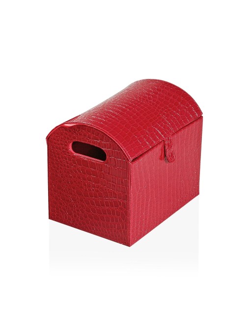 MALLE EN SIMILI CUIR ROUGE MODÈLE COCO