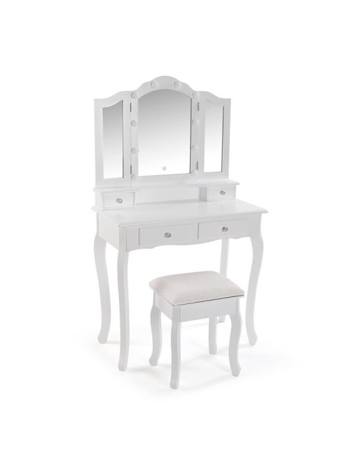 DRESSING TABLE WITH STOOL AND WHITE LED LIGHTS MODEL PARIS