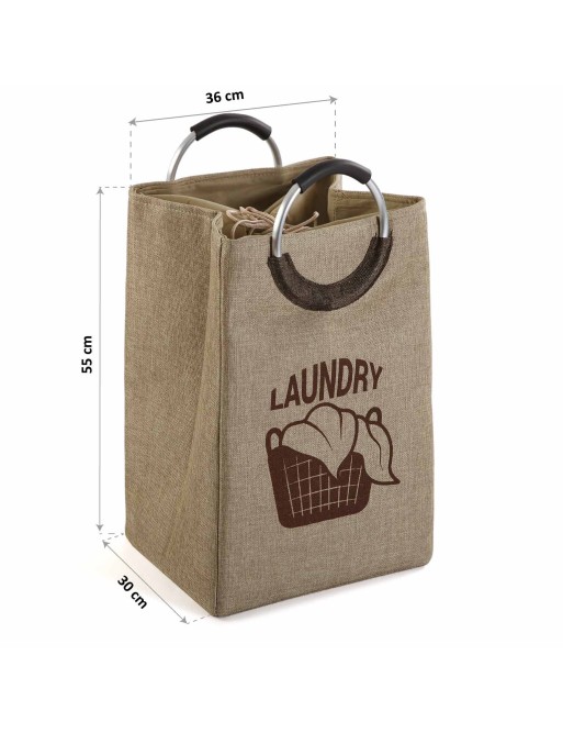 BEIGE LAUNDRY BASKET WITH HANDLES MODEL LAU