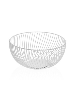 WEISSER METALLIC-KORB MODELL OBSTSCHALE